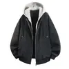Ropa para Hombre Tangkez Primavera y Otoño Elegante de Moda Marca Juventud Falso Dos Piezas Holgado Cárdigan Superior Chaqueta de Cuero PU Abrigo de Hombre