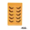 Pestañas Postizas de Media Mirada Zorro Transfronterizas, Múltiples Pares, Extensión de Cola de Ojo, Maquillaje Natural Nude, Pestañas Postizas de Media Mirada con Tallo Negro, Planitud Fábrica