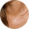 Amazon plata 26 collar con colgante de letra inglesa cadena para la clavícula joyería de nicho Joker para mujer suministro al por mayor
