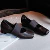 Zapatos de Ballet Cuadrados Retro para Mujer, Zapatos de Tacón Bajo para Mujer, Zapatos Mary Jane Estilo Nuevo Primavera, Zapatos Bajos para Mujer con Banda Elástica