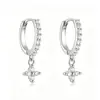 Pendientes de Trébol de Cuatro Hojas de Estilo Fresco con Moissanita Chapados en Oro de 14K para Mujer, Mismo Estilo que se Ve en Transmisiones en Vivo Transfronterizas, Diseño de Nicho de Lujo Ligero de Moda
