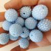 Bolas de resina con diamantes de 10-22 mm, color azul claro, con incrustaciones de resina acrílica, cuentas sueltas, cuentas gruesas
