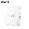 Panel de interruptor táctil de vidrio templado estándar europeo tipo 86 transfronterizo Control de fuego único Control único Interruptor con sensor táctil Venta al por mayor