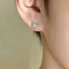 Diseño Exclusivo Aretes Cuadrados Azul Claro Zirconia de Azúcar Set de Collar Ilumina la Piel Realza el Temperamento Exquisitos Pendientes Joyería para el Día a Día