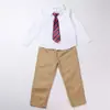 Conjunto de Peça Única Camisa de Manga Longa Calças Saia Curta Primavera e Outono Estilo Universitário Camisa Britânica Roupa Infantil Meninos e Meninas Uniforme Escolar Roupa de Classe
