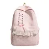 Mochila de Encaje con Lunares Estilo Japonés para Estudiantes Mujeres, Bolsa Escolar Impermeable de Gran Capacidad para Estudiantes de Secundaria y Preparatoria, Linda Bolsa para Niñas
