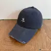 Gorra de béisbol retro americana desgastada, con rotos y bordes deshilachados, bordado Bye, para hombres y mujeres, diseño de nicho, marca de moda