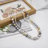 Colar de Pérolas Shijia de Camada Dupla Nicho Acessível Design de Luxo Corrente de Clavícula Versátil de Alta Qualidade para Mulheres Corrente de Suéter Elegante e da Moda
