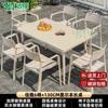 Conjunto de Mesa e Cadeiras Telescópicas para Pátio Externo A6L Liga de Alumínio Mesa de Jantar Jardim de Vila Externo à Prova d'Água