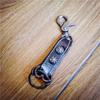 Chaveiro Criativo Feito à Mão com Argola de Chave em Couro de Vaca Masculino Retrô Cordão de Chave de Corda para Carro