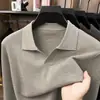Suéter de punto transfronterizo para hombre con lana y seda de morera, con cuello de gaviota, para otoño e invierno, casual, de alta gama y en un estilo "old money"