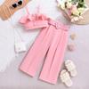 Amazon Europa y Estados Unidos verano nuevo traje multicolor para niñas niños traje de tirantes con volantes pantalones cinturón