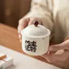 Olla de Cerámica para Estofado de Una Persona con Tapa para Uso Doméstico, Adecuada para Cocinar al Vapor Nido de Pájaro, Postres, Sopas, Estofados Saludables y Huevos al Vapor
