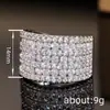 Anillo Cao Shi de cera brillante con circonita incrustada para mujer, joyería para fiesta de compromiso y propuesta, anillo de estilo de lujo de comercio exterior Shein