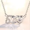 520 Collar para Mujer Acero de Titanio Colgante Inteligente de Diamante Cadena para Clavícula Simple Elegante Estilo Celebridad de Internet TikTok Mismo Estilo Regalo de Expresión