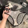 Tentación Caliente Deseo Puro Sexy Ropa Interior de Encaje para Mujer Cintura Baja Malla Cruzada Entrepierna de Algodón Ropa Interior para Mujer