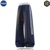 Conjunto de jaqueta moletom com gola alta e estampa de alta qualidade da marca NASA para homens, um conjunto casual e moderno completo para o outono