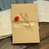 Tarjeta de Felicitación Creativa Retro de Papel Kraft Hecha a Mano con Flores Secas Estilo Coreano Personalizada DIY Bendición Tarjeta de Felicitación Tarjeta de Felicitación Universal para Vacaciones