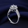 Anillo de Moissanita de Imitación para Transmisión en Vivo de Celebridad de Internet Anillo para Mujer Lujoso Anillo de Diamante Artificial de Seis Garras Elegante Anillo Transfronterizo para Propuesta