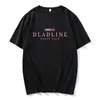 Camiseta Negra y Rosa World Tour Deadline Verano Manga Corta Hombre Unisex Streetwear Corea