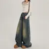 Jeans Americanos de Tiro Alto de Pierna Ancha para Mujer Primavera y Otoño Nuevo Estilo 2025 Tendencia Nuevo Estilo Pantalones Populares de Mujer de Este Año