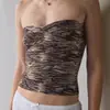 Top de camiseta de tubo a rayas sexy retro Y2K europeo y americano para mujer, camisola, top corto, top sin mangas de hombros descubiertos