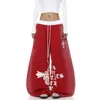 Direto do fabricante: Calça de moletom flare com estampa de cruz e letras estilo Gótico Americano, unissex, calça de dança moderna com pernas largas