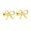 Pendientes de Acero Inoxidable con Forma de Lazo para Mujer, Best-Selling Transfronterizo de Amazon, Joyería de Pendientes con Lazo de Lujo Ligero y Temperamento Exquisito