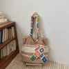 Bolsa de Tricô Casual para Mulheres 2026 Nova Verão Lazer Férias Bolsa de Ombro Grande Capacidade Bolsa Tote para o Dia a Dia