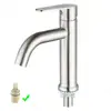 Torneira de Cuba Única Fria em Aço Inoxidável 304 Banheiro Lavatório de Banheiro Válvula Cerâmica Orifício Único Torneira de Água Única