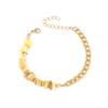 Vacaciones de Verano Europeas y Americanas Color Irregular Concha Natural Acero Inoxidable Dorado Pulsera Doble para Mano Pulsera para Mujer