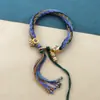 Cuerda de Mano de Xizang Cuerda de Algodón para Frotar la Mano Cuerda de Mano de Colores Pulsera de Estilo Étnico Tejida a Mano Adorno de Xizang Pulsera de Thangka