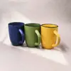 Comércio Exterior Qualidade Cerâmica Colorida Aro Preto Caneca Múltiplas Cores Disponíveis para Casa Escritório Xícara de Café Caneca de Presente Personalizável