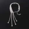 Moda europea y americana pulsera de cinco filas llena de diamantes joyería de moda pulsera de borla de pedrería joyería exquisita para mujer B299