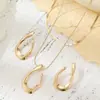 Conjuntos de Joyería Exagerada de Moda para Mujer Europeos y Americanos, Accesorios Versátiles Personalizados, Collares Metálicos Transfronterizos, Pendientes, Anillos al por Mayor