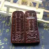 Ornamento de Comando dos Cinco Trovões em Madeira de Jujuba Natural Atingida por Raio, Token de Tamanho Médio Gravado com Dragão, Ornato Finamente Esculpido em Ambos os Lados, Puramente Artesanal