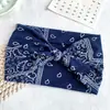 Diadema Retro Americana con Estampado de Anacardo y Diseño de Nudo de Orejas de Conejo, Alta Elasticidad, Antideslizante, Versátil para Deportes y Fitness