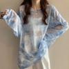 Blusa Fina 2026 para Mujer, Nuevo Estilo de Verano, Malla Tie-Dye con Protección Solar de Manga Larga, Top Ligero y Holgado de Seda Helada con Protección Solar