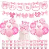 En Stock Demon Slayer Decoraciones para Fiesta de Cumpleaños de Niñas Tarjetas Colgantes Banners Toppers para Pasteles Set de Globos Tela de Fondo