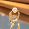 Anel de zircão galvanizado de ouro real temperamento feminino Alto sentido aberto ajustável Super Flash anel simples celebridade da internet ins estilo