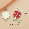 Accesorios de bricolaje rojos, aleación, gota de aceite, flor, fruta, llavero, colgante, pendientes, accesorios para el cabello, teléfono móvil, pequeño colgante