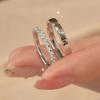 Anillo abierto de moissanita de imitación de circón de 1 quilate con ocho corazones y ocho flechas para mujer.