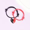 Pulseras tejidas a mano para parejas transfronterizas con cierre magnético, estilo simple y nicho, un par de pulseras magnéticas con forma de corazón de cordón milanés