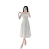 Elegante Vestido Blanco de Noche Estilo Francés 2026 Modelo Nuevo, Elegante Vestido de Compromiso y Graduación, Adecuado para Uso Diario, Corte Ajustado