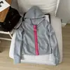 Sudadera con Capucha y Cremallera Grande Chaqueta Hombres Mujeres Otoño Chic Diseño Único Corte Delgado Favorecedor Cárdigan Top Versátil