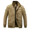Jaqueta Piloto Americana Retro Htn Transfronteiriça para Homens, Outono e Inverno Gola Alta Acolchoada Quente Jaqueta Baseball Motociclista Tendência