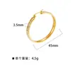 Novo Brinco Quadrado de Aço Titânio Redondo com Zircônia para Mulheres Dourado Personalidade Exagerado Cravejado com Diamante Brilhante Versátil Joia de Brinco