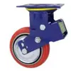 Ruedas giratorias de alta resistencia con doble resorte amortiguador de 4 pulgadas 5 pulgadas 6 pulgadas 8 pulgadas rueda universal bloque de plástico pintura azul amortiguación de puerta silenciosa