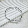 Pulsera de Cuentas de Par de Loto de Bambú Pie Plata 9999 Plata Esterlina Nuevo Estilo Chino Pulsera para Mujer Bambú Sólido Abierto Pulsera de Novia para Mujer