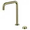 Grifo de lavabo de dos agujeros con agua fría y caliente, giratorio, para lavabo de baño, montado en encimera, de una sola palanca, cuerpo de cobre, grifo extraíble para lavabo bajo encimera